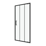 Paroi porte de douche pivotante type industriel - 80x200cm -  PROFILE NOIR MAT - verre 6mm