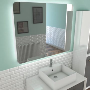 Miroir salle de bain LED auto-éclairant ATMOSPHERE 100x80cm