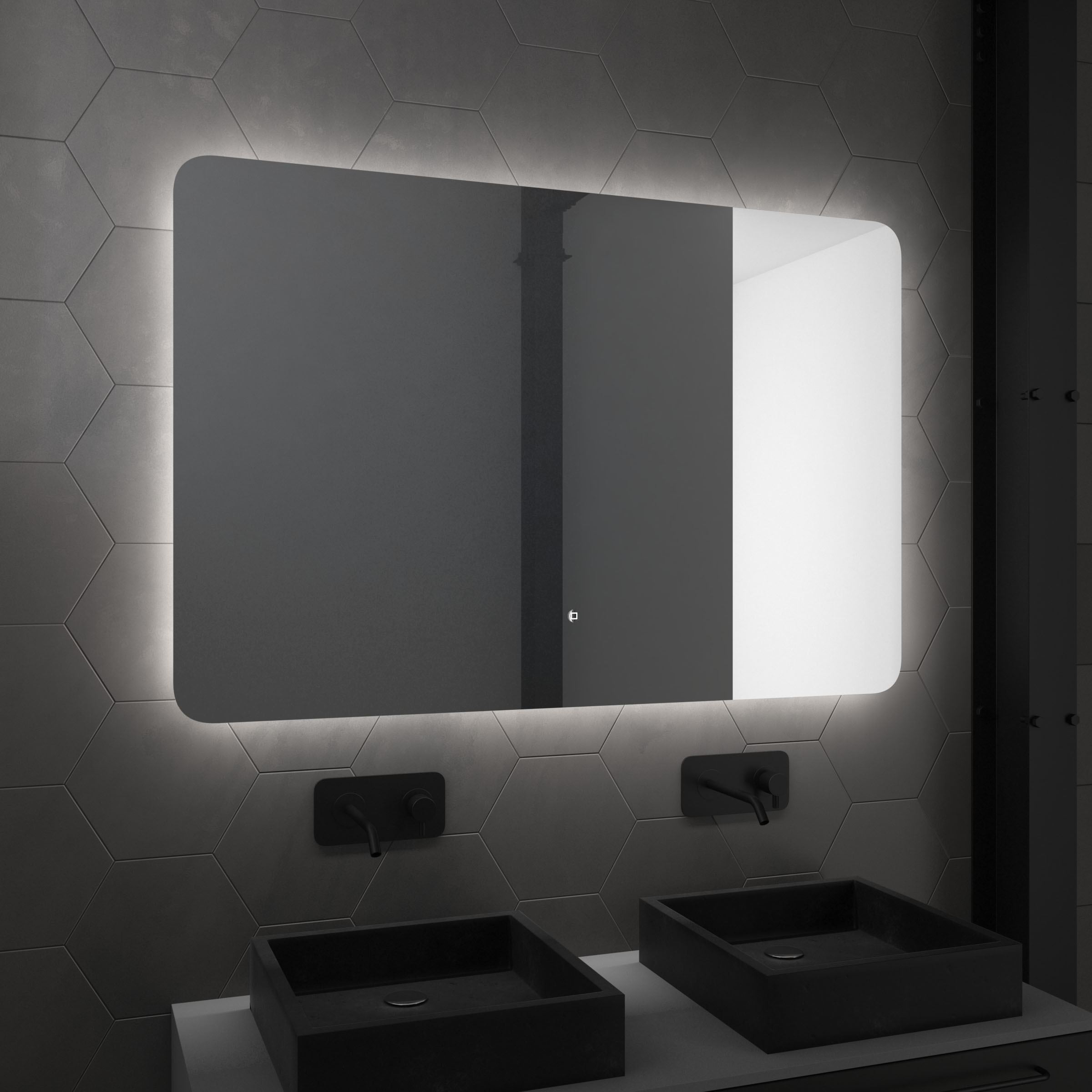 Miroir avec LED Illumination Salle de Bain (120x80cm) LED Lumineux