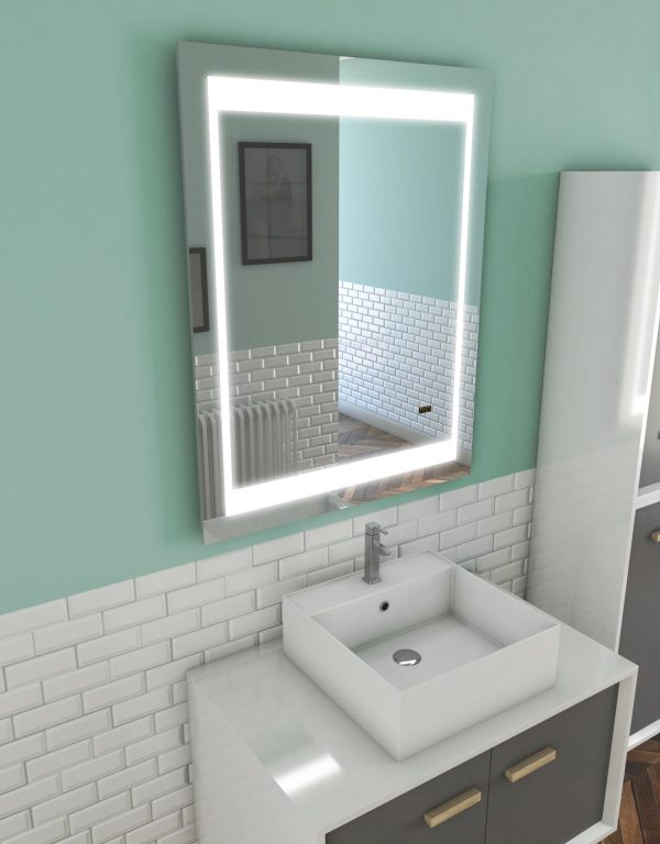 Miroir salle de bain LED auto-éclairant CHRONOS 70x90cm