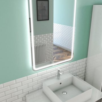 Miroir salle de bain LED auto-éclairant WINDOW 60x80cm