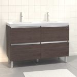 Pack Meuble de salle de bain 130x50 cm finition Graphite + vasque Argent
