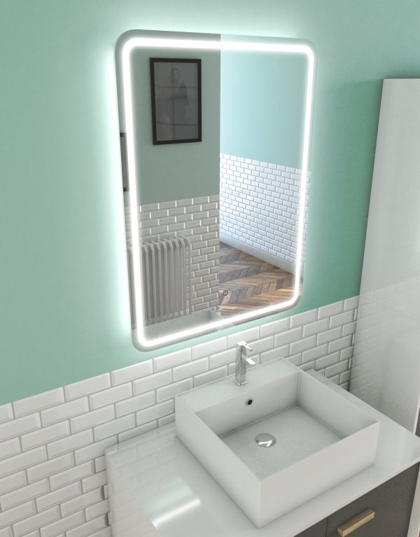 Miroir salle de bain LED auto-éclairant WINDOW 60x80cm