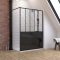 Pack Paroi de douche 140x200 cm noir mat - verre trempe 5mm + RECEVEUR  A POSER RECTANGLE - 140x80cm