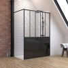 Pack Paroi de douche 140x200 cm noir mat + Receveur de douche a carreler 140x90 cm recoupable