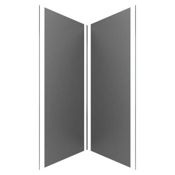 PACK PANNEAUX MURAUX GRIS en aluminium avec profile d'angle et finition ANODISE BRILLANT - 90 x 90cm