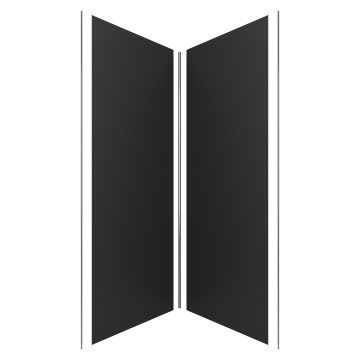 PACK PANNEAUX MURAUX NOIR en aluminium avec profile d'angle et finition ANODISE BRILLANT - 90 x 90cm