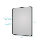 Miroir salle de bain rectangle 60x80cm - encadrement en aluminium - HOB 60