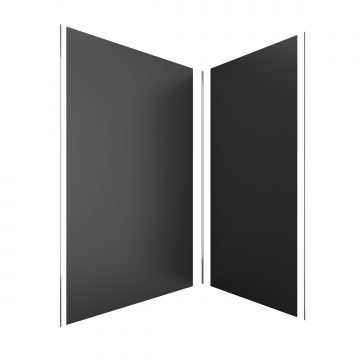PACK PANNEAUX MURAUX NOIR en aluminium avec profile d'angle et finition ANODISE BRILLANT- 90 x 120cm