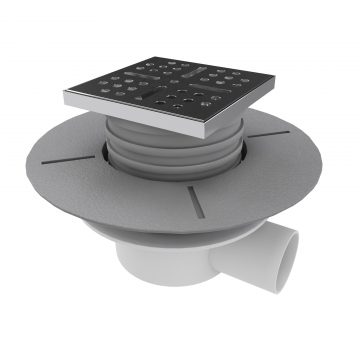 Bonde à sortie HORIZONTALE pour bac receveur de douche à carreler RAINY et HIGH RAINY
