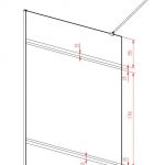Paroi de douche à l'italienne FREEDOM 2 MIROIR 140 - 140x200cm VERRE TRANSPARENT 8mm