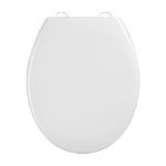 Abattant pour WC blanc - Thermodur avec charnières en plastique déclipsable - SIMPLE WHITE
