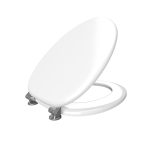 Abattant pour WC blanc - en MDF avec charnières métal réglables - MOON