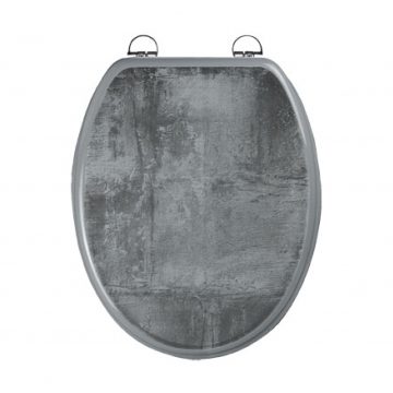 Abattant WC - en MDF avec charnières en inox réglables - CIMENT