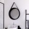 Miroir salle de bain Rond type Barbier - Noir - Diamètre 50 cm