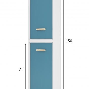 COLONNE DE SALLE DE BAIN SCANDINAVE BLANC A SUSPENDRE - H150xP25xL35cm - NORDIK VATTEN