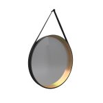 Miroir salle de bain rond - diamètre 55cm - noir mat  et finition bronze - CIRCLE HORUS