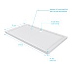 RECEVEUR DE DOUCHE A POSER EXTRA-PLAT ANTI-DERAPANT EN ACRYLIQUE BLANC RECTANGLE - 140x80cm