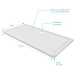 RECEVEUR DE DOUCHE A POSER EXTRA-PLAT ANTI-DERAPANT EN ACRYLIQUE BLANC RECTANGLE - 160x80cm