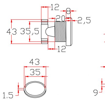 Buses de circuit simple de diamètre 36mm et à tête chrome