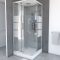 Cabine de douche carrée 90x90x215cm - grise avec bande dépoli - SILVERY STRIPE SQUARE