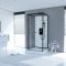Cabine de douche carrée 70x70x225cm - extra blanc et profilé noir mat - LUNAR SQUARE 70
