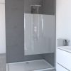 Paroi de douche a l'italienne - 90x200 cm VERRE TRANSPARENT 8mm avec bande DEPOLI