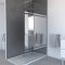 Paroi de douche a l'italienne - 120x200cm AVEC BANDE EFFET MIROIR - VERRE TRANSPARENT 8mm