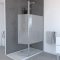 Volet pivotant a bande depolie pour paroi de douche a l'italienne - 40x200cm - verre depolie 6mm