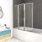 Pare baignoire Pivotant 3 Volets Chrome - 125x143 cm - Verre Trempé 4 mm - ZAGGY CHROME