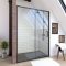 Paroi de douche 1 porte coulissante 140x200 cm - Verre transparent - Profilé Noir - CRUSH