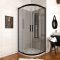Paroi porte de douche quart de cercle 90x90x200cm - PROFILE NOIR MAT - verre trempé 6mm