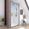 Porte de douche pivotante - 90x200 cm - Profilés Noir Mat - verre trempé 6 mm - CRUSH
