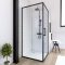 Retour pour Paroi pour douche - 80x200 cm - PROFILE NOIR MAT - verre transparent 6mm