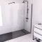 Paroi de douche à l'italienne 140x200 cm verre trempé 8 mm - Profil noir mat - FREEDOM 2 BLACK