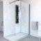 Paroi de douche à l'italienne 120x200 cm verre trempé 8 mm - Profil noir mat - FREEDOM 2 BLACK