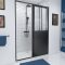 Porte de douche coulissante type Atelier 140x200cm - Profilés Noir Mat - WORKSHOP SLIDE