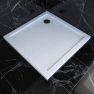 Receveur de douche a poser extra plat en acrylique renforcee blanc - finition pierre - 80x80 cm