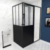 Pack Paroi porte de douche coulissante + retour 80 cm type atelier + receveur blanc 120x200 cm