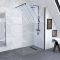 Pack paroi de douche a l'italienne TRANSPARENT 120cm PROFILE NOIR MAT - 120x200cm - FREEDOM