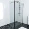 Paroi de douche et Volet pivotant 120+40x200 cm Profil et bras de fixation Noir Mat - FREEDOM 2 DARK