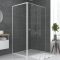 Paroi porte de douche blanc RETOUR 80x185cm pour porte - verre transparent 5mm - WHITY SIDE 80