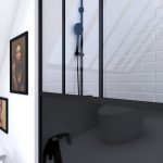 Paroi de douche 140x200 cm type verrieres - verre trempe 5mm et structure aluminium noir mat