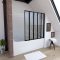 Pare baignoire 5 volets pivotants - profiles noir mat - verre transparent 4mm - QUINTUPLE BLACK