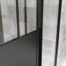 Pack Porte Coulissante Noire Mate Type 'Atelier' et Receveur en Acrylique Blanc - 140x80x200 cm