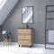 Pack Meuble SDB 60cm sur pieds 3 tiroirs Chene_Vasque noire + Miroir - TIMBER 60_Pack13