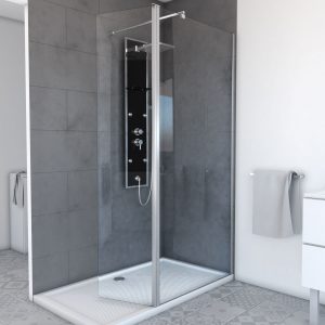 Volet pivotant pour paroi de douche a l'italienne transparent - 40x200cm VERRE TRANSPARENT 6mm