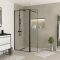 Paroi de Douche avec Volet Pivotant - Cadre et Bras Alu. NOIR MAT - 90+40x200cm - DARK CONTOURING