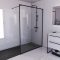 Paroi de Douche 140x200 cm - Cadre et Bras Aluminium NOIR MAT - DARK CONTOURING