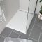Receveur en acrylique Blanc 80x120x4 cm - Grille Linéaire Chrome - WHITENESS II